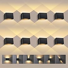 T-SUN Solar Outdoor 8pcs 3000K Warm White Solar Lights for Outdoor with Adjustable Beam Angle Up and Down Outdoor Waterproof for Wall Garden