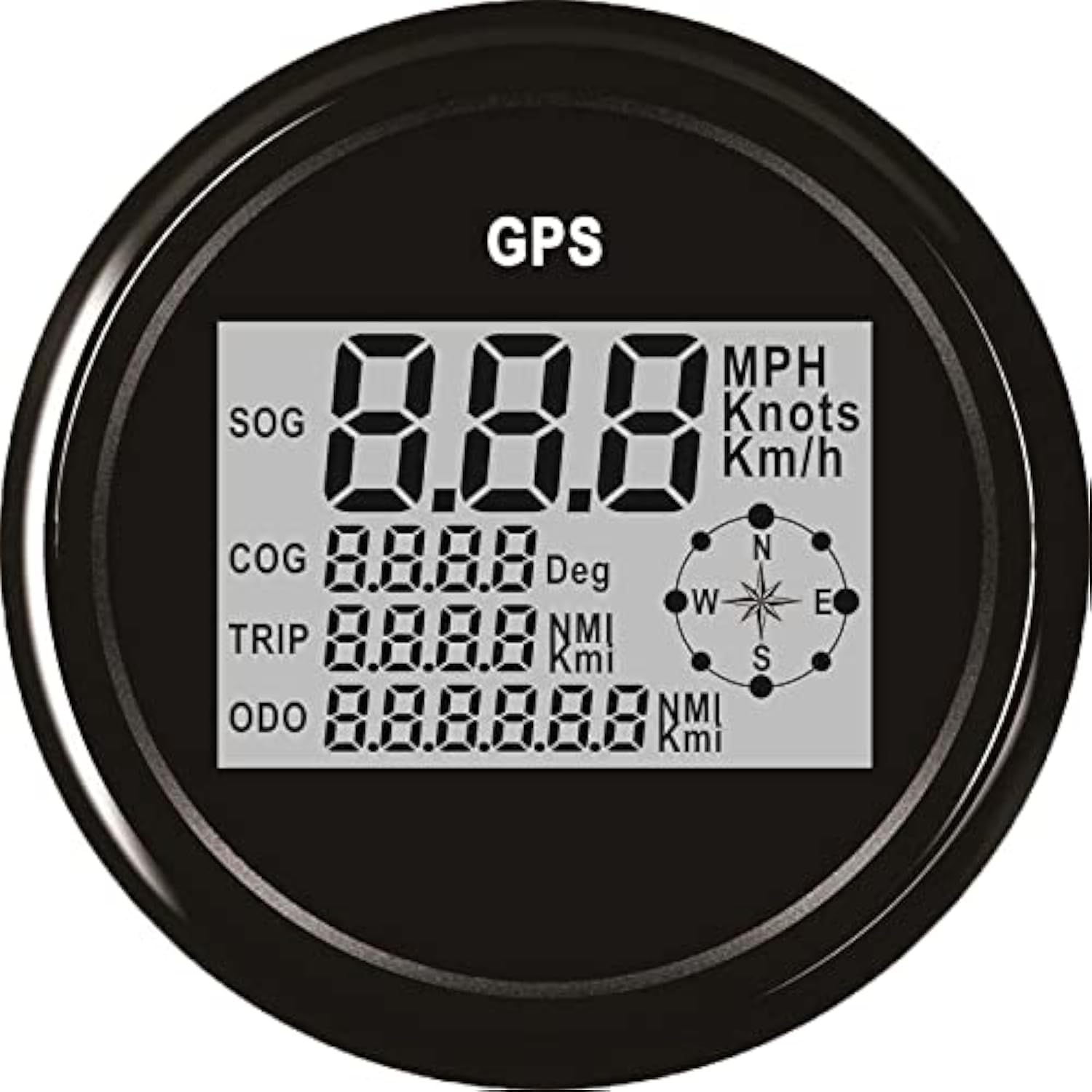 Compteur De Vitesse GPS étanche ELING 52mm - Rétroéclairage 8 Couleurs, 9-32V - Pour Voiture, Moto, Camping-car