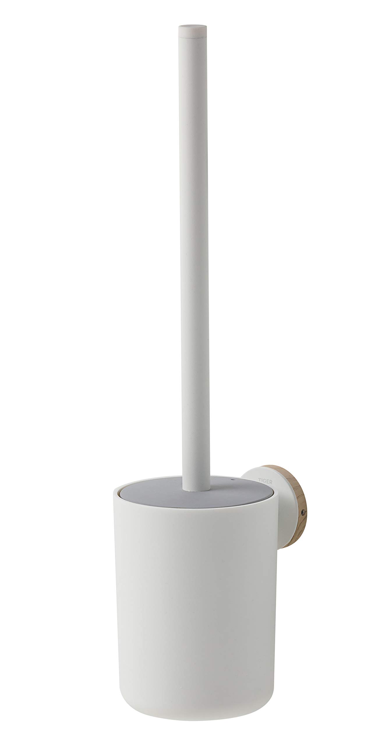 Tiger Urban Toilettenbürste, WC-Bürste mit Halter zur Wandbefestigung, mit austauschbaren Dekor-Ringen zur individuellen Gestaltung, hygienischer Deckel integriert, Farbe: Weiß