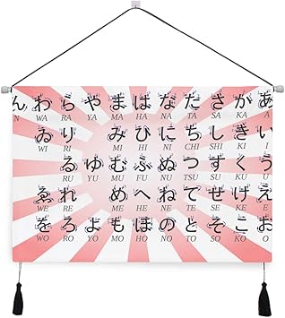 Amazon Co Jp Bohomonos 装飾 日本の旗 タペストリー ひらがなカタカナ インテリア 壁掛け写真 ポスター 絵画 掛けるおしゃれな部屋飾り絵 巻物 壁 モダンアート ホーム キッチン