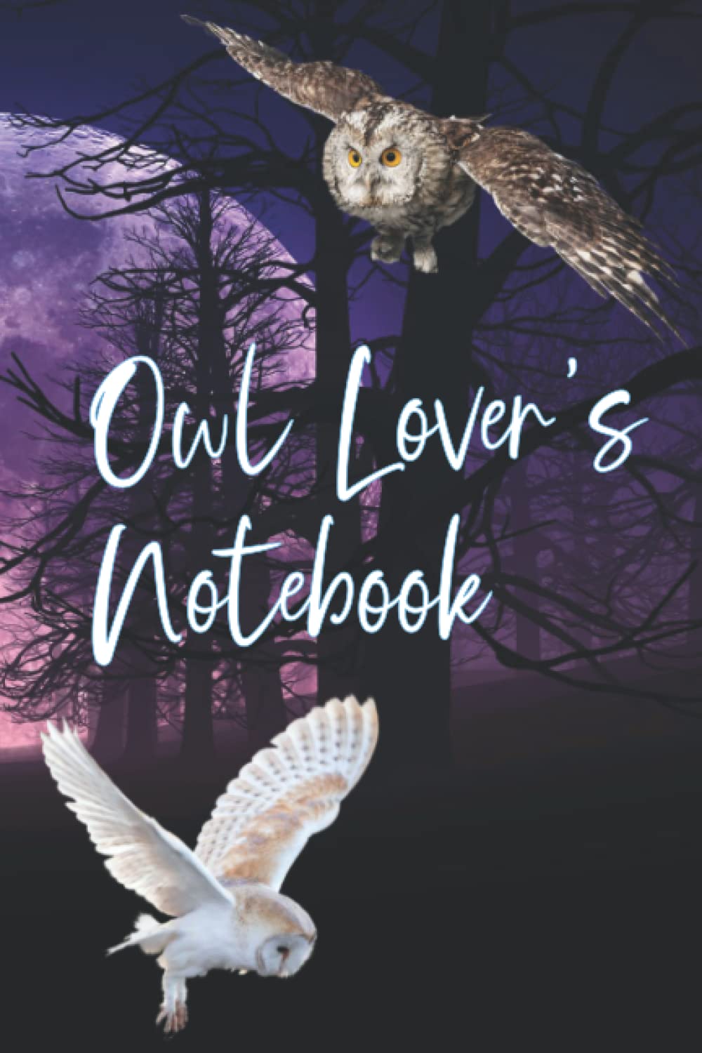 Owl Lover’s Notebook: 120 Lined Pages, 6x9 inches, Premium Paper (Two Owls with Purple Forest Design)