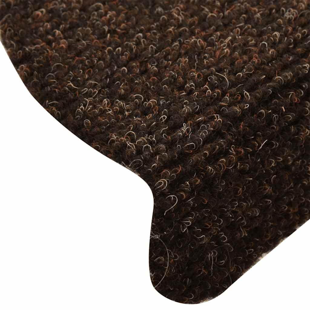 Samoprzylepne maty na schody, 15 sztuk, brązowe, 65 x 21 x 4 cm, antypoślizgowe, ochrona schodów drewnianych, ścian wewnętrznych dzieci, zwierząt domowych, trwałe i nadające się do prania