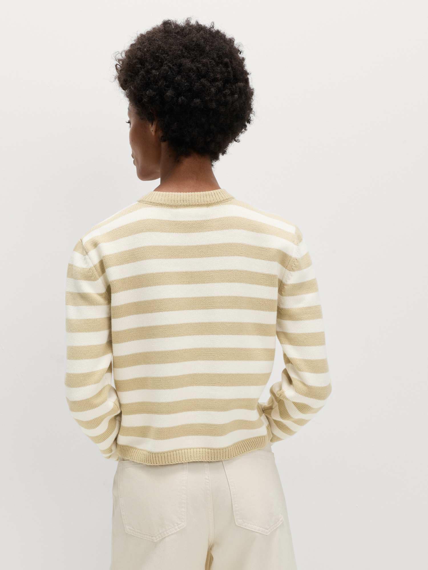 Marks & Spencer Donna a Righe Corto Maglione Ricco di Cotone – vestibilità Regolare