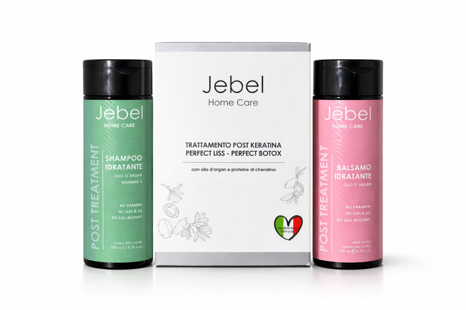 Jebel - kit post trattamento - Prodotti per capelli - Mantenimento Liscio Brasiliano - Balsamo Idratante e Riparatore - Shampoo Idratante e Riparatore - kit professionale