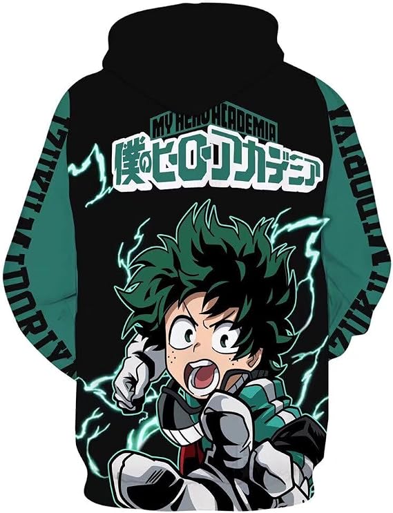 Adult Deku Hoodies Cosplay Costume Shoto Novelty Pullover Sweatshirt