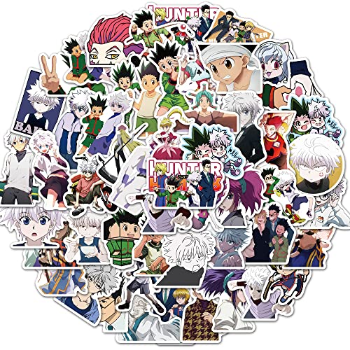 50Pcs Hunter x Hunte Stickers, Anime Cartoon Manga Waterproof Stickers Decal Pack,Merchandise Gifts for Party Supplies Decorations Laptop Notebook Water Phone Bottle Vinyl Stickers for Teens(Hunter)