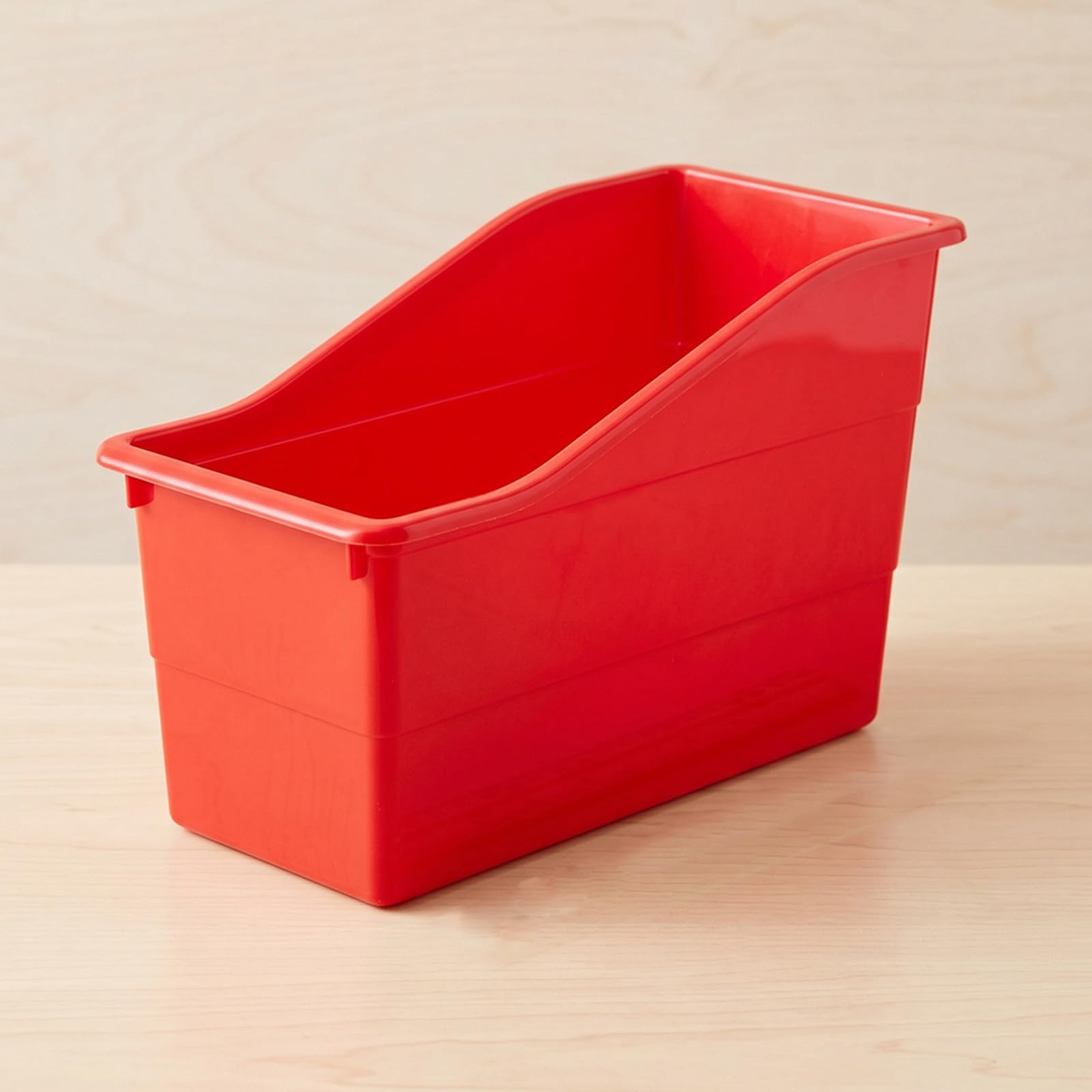Operitacx 6 contenitori organizer per la classe, scatole di plastica impilabili da 11,4x7,4x5,5 pollici, 6 colori, scatole per archiviazione per cancelleria scolastica e libri