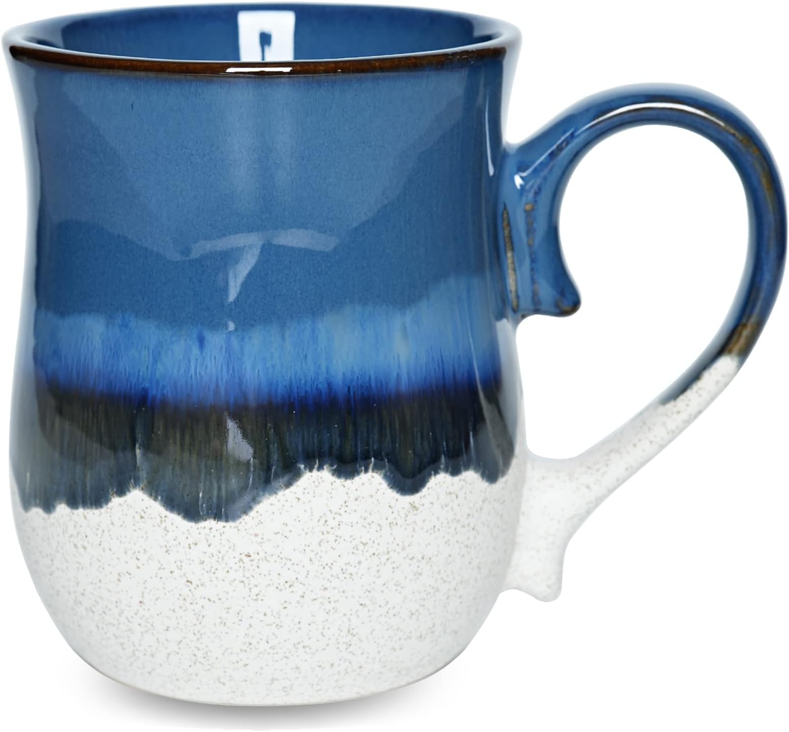 BosmarlinLarge Ceramic Coffee Mug, 20 Oz, Big Tea Cup for Office and Home, , Dishwasher and Microwave Safe(20 Oz, Deep Blue)