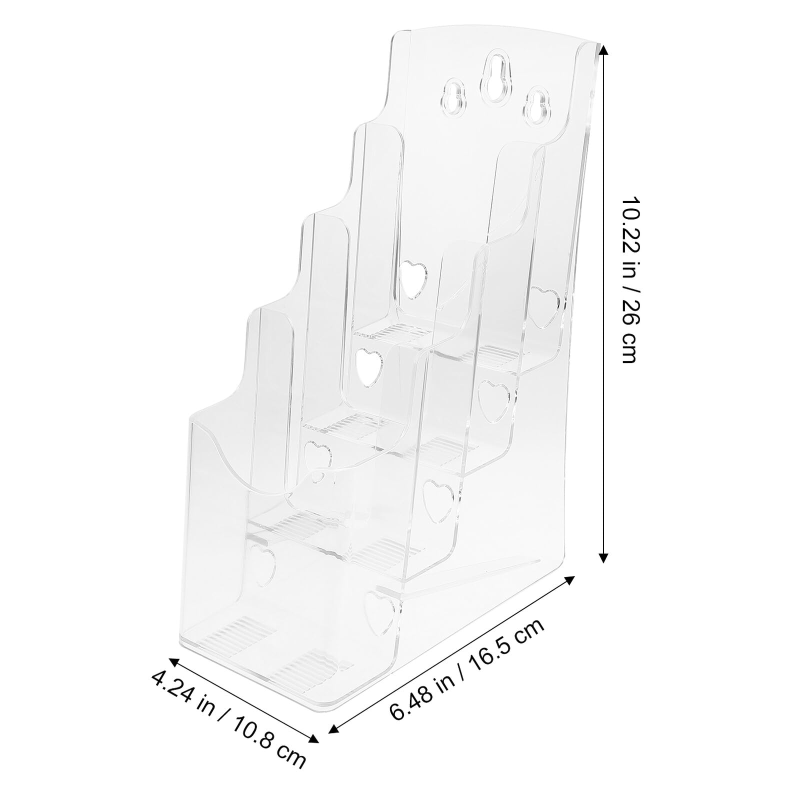 SUPVOX Porta Brochure da Tavolo Trasparente in Acrilico a 4 Livelli Porta Opuscoli da Scrivania Organizer per File Espositore per Volantini da Parete per Ufficio e Uso Professionale