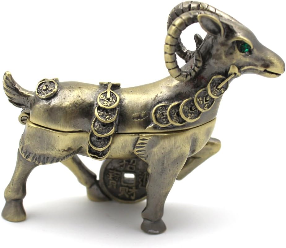 Objet d'art Release #536"Year of The Sheep Chinese Zodiac Year of The Sheep Handmade Jeweled Enameled Metal Trinket Box image 2