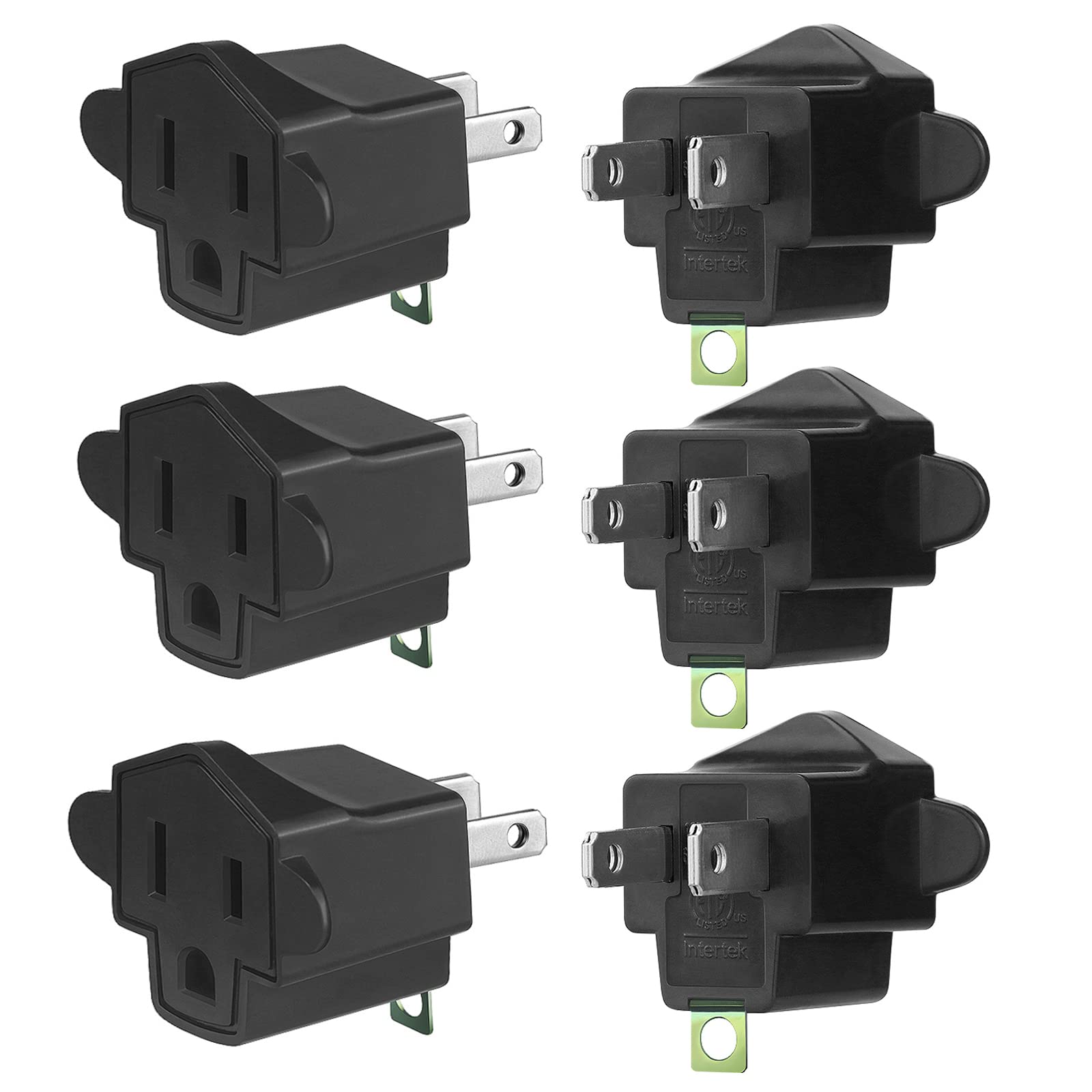 Buy 3 Prong to 2 Prong Adapter, 6pack ETL Polarized 3 Prong to 2 Prong