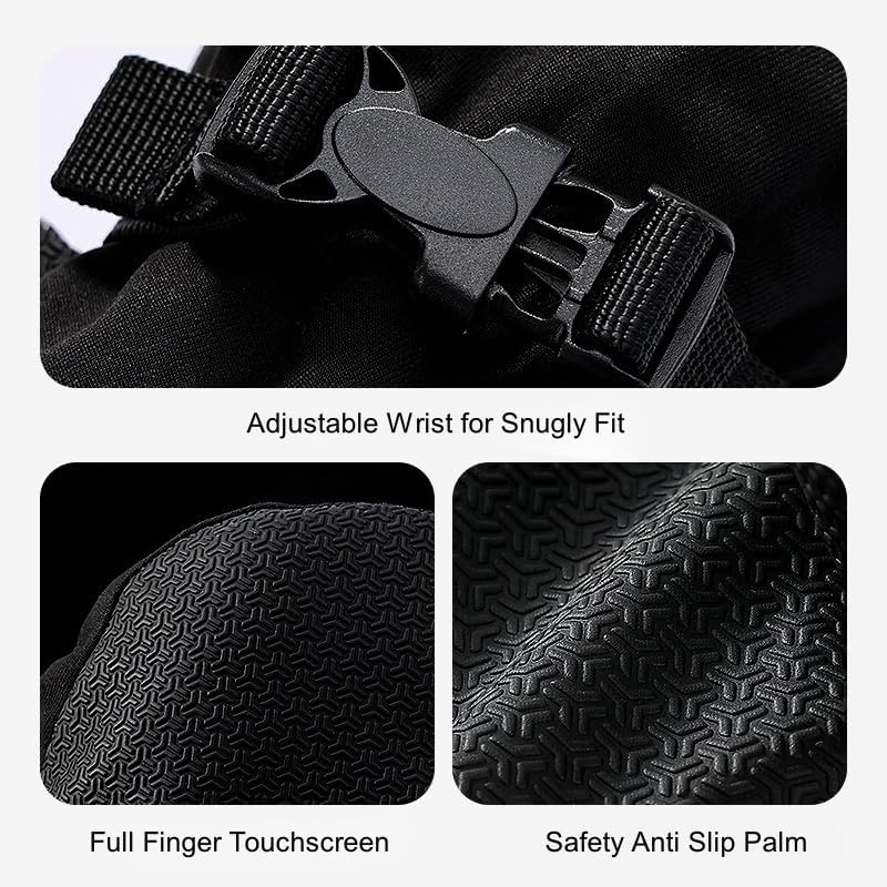 Kids Ski Snow Mittens Gloves Waterproof Cold Weather Winter Skiing Snowboarding Gloves with Hands Warmer Pocket Wrist Strap - Image 5