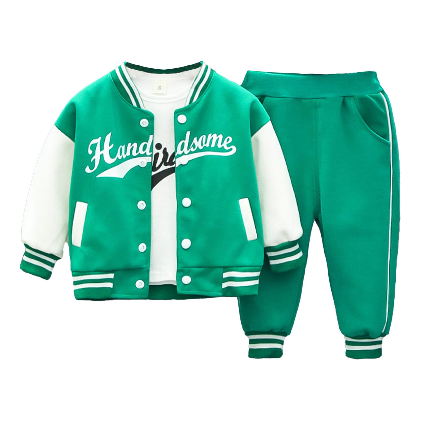 Zestaw odzieży sportowej dla niemowląt, dla chłopców, dres treningowy, baseball, bluza + koszulka z długim rękawem + spodnie, dres sportowy, strój do joggingu, streetwear