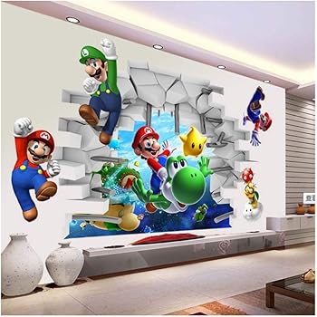 Super Mario Bros Pegatinas De Pared Extraible Mural Decoracion