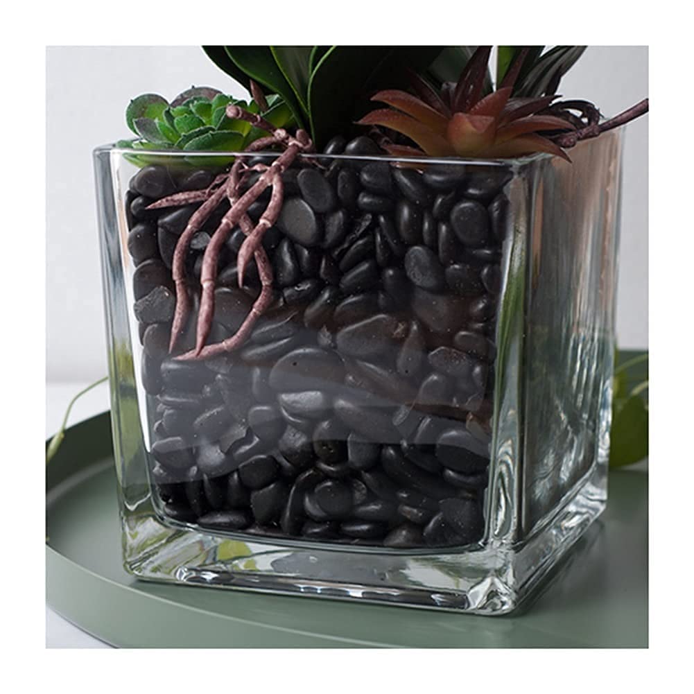 Künstliche Seidenorchideen mit Vase für drinnen und draußen, Hochzeiten, Büro, Festliche Dekoration, weiß/lila
