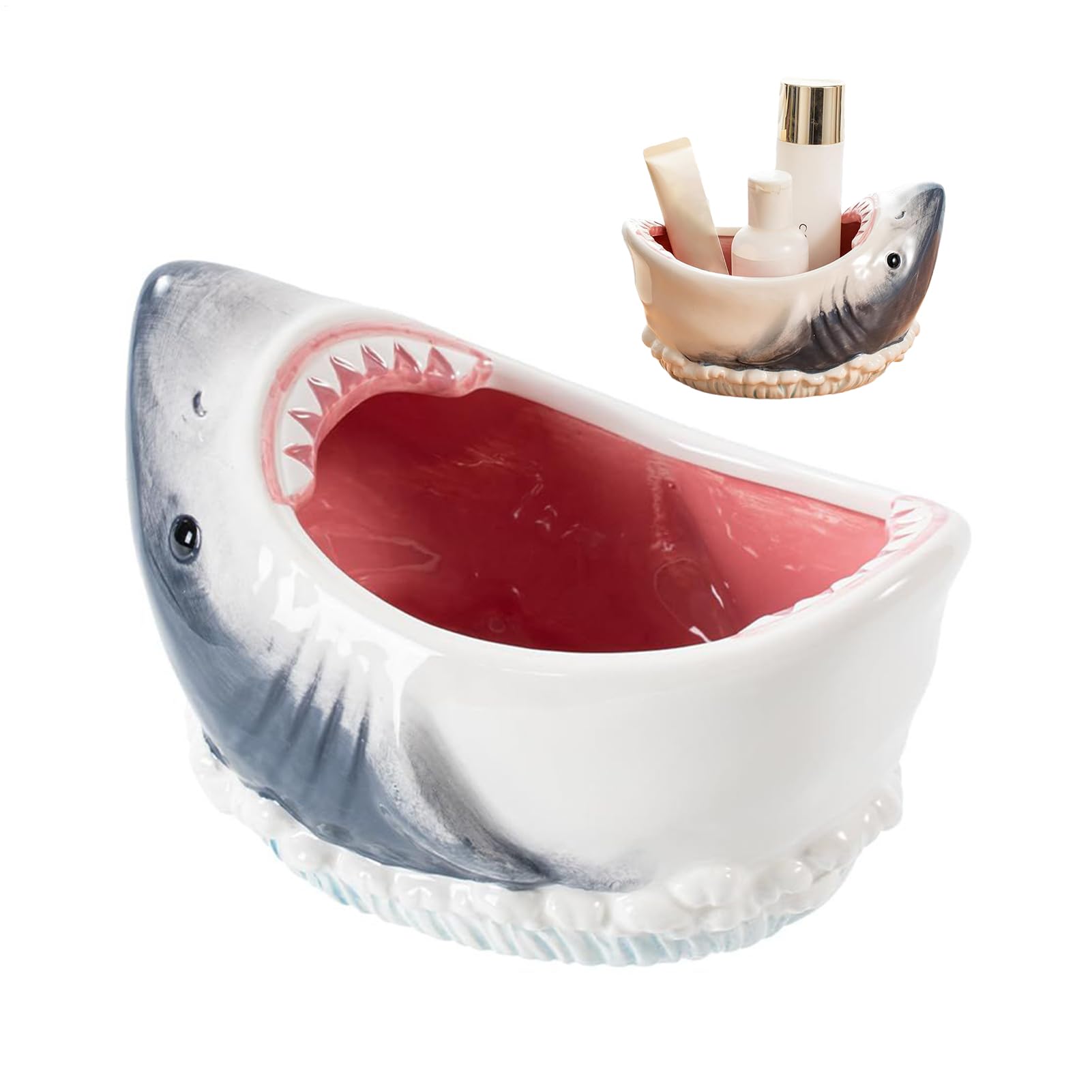 Shark Attack Bowl, urocza miska cukierki popcorn | du?a dekoracyjna taca naczynia kreskówka pojemnik owoce cukierki suche jedzenie przek?ska klucz bi?uteria zupa