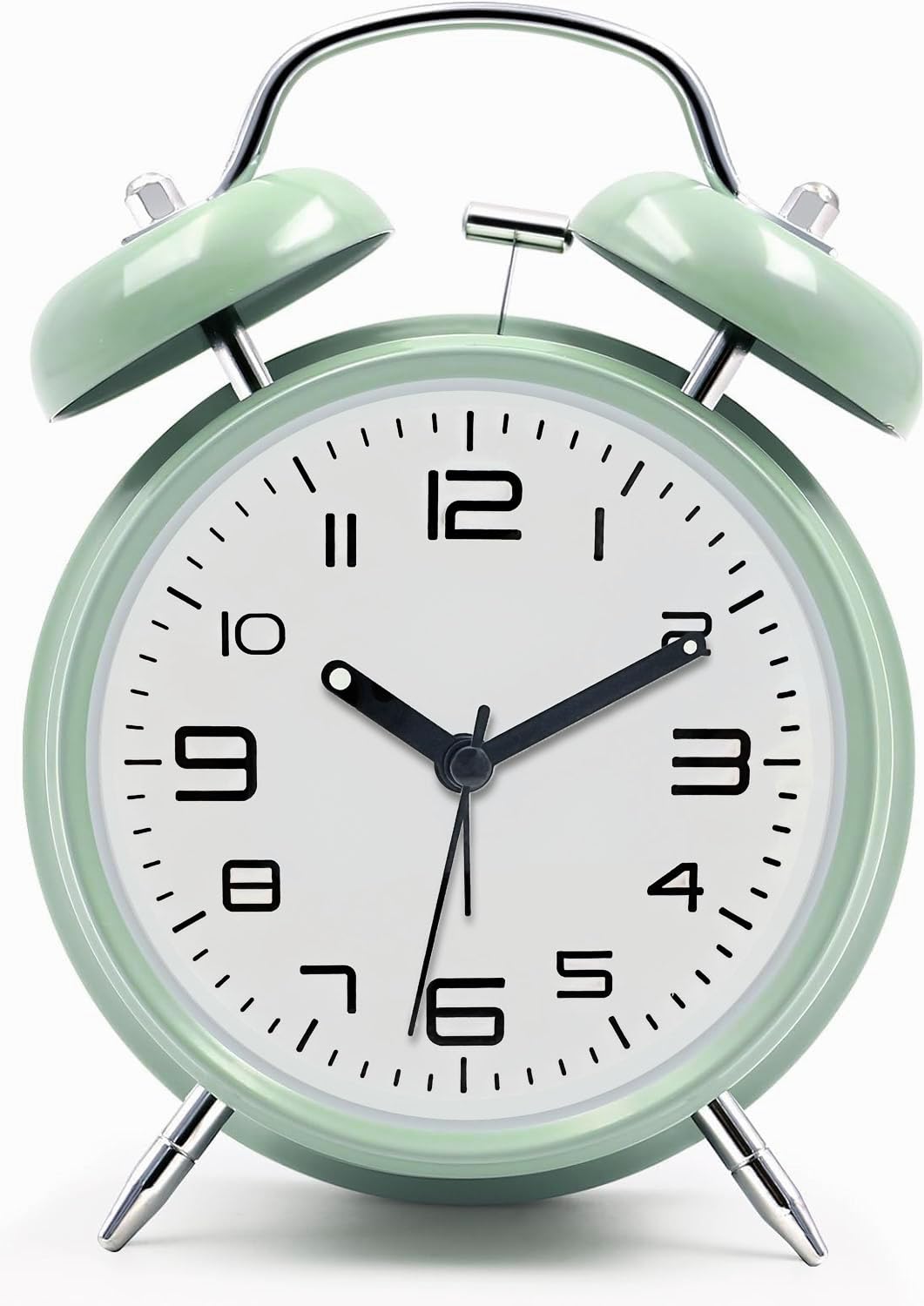 Azyh Lauter Wecker für Schwerschläfer mit Ohne Ticken, Doppelglockewecker, Batteriebetrieben, Metallwecker mit Nachtlicht für Schlafzimmer, Retro Analog Wecker für Mädchen Kinder Erwachsene Senioren