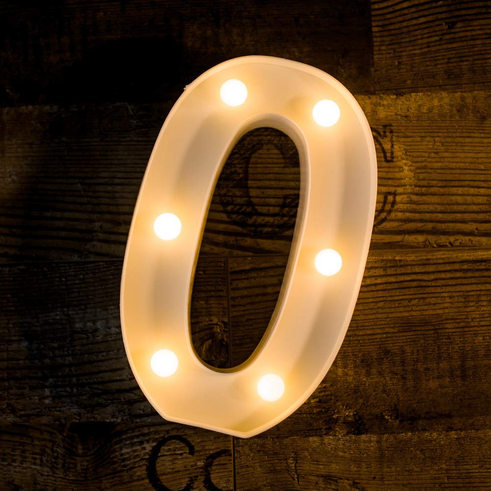Quace Battery Powered LED Marquee Number Lights Sign Light Up Marquee Number Lights Sign for Night Light Wedding Birthday Party Battery Powered Christmas Lamp Home Bar Decoration (0)