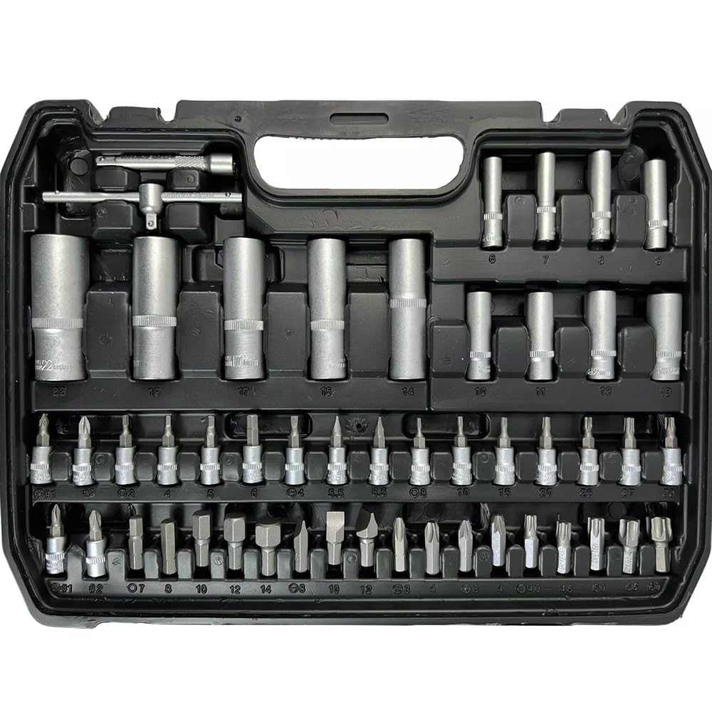 Generico Valigetta Attrezzi 108 Pezzi Professionale Set Chiavi Bussola Cricchetti 1/4 1/2 Auto Moto Fai Da Te