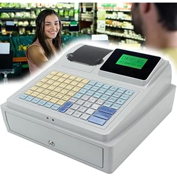 Electronic Cash Register 81 Keys POS System Digital LED English System for Small Business Restaurant Supermarket Retail