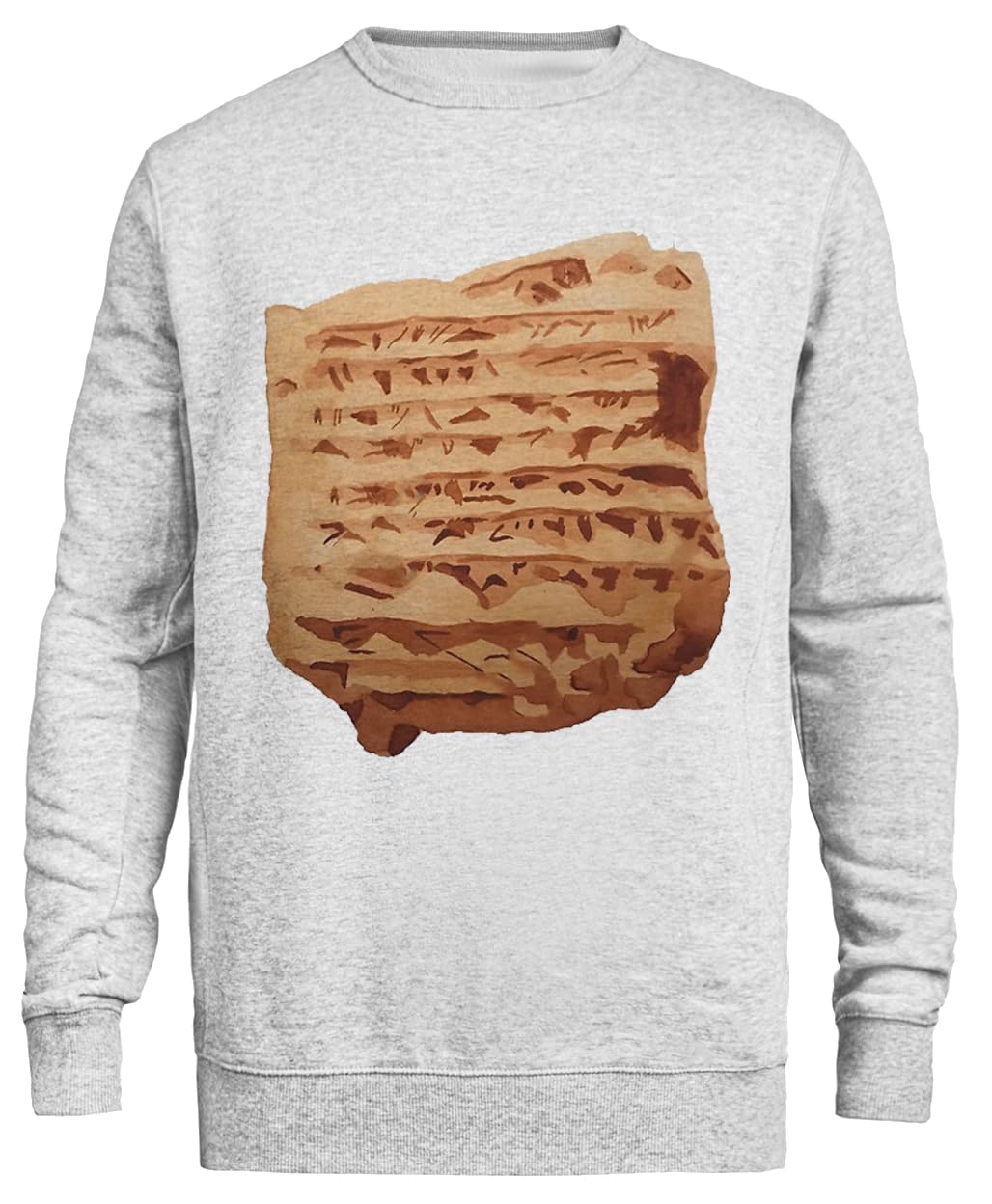 Mesopotamska Tablica Gliniana Unisex Szary Sweter Ekologiczny Unisex Grey Sweatshirt Eco-Friendly Crewneck