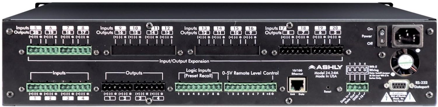 ne24.24M 12x12 Protea Series DSP Matrix Processor, 12 Input x 12 Output, 24-bit A/D–D/A Audio Resolution, 31 Preset Locations, 10/100 Ethernet & RS-232 Computer Interface Standard
