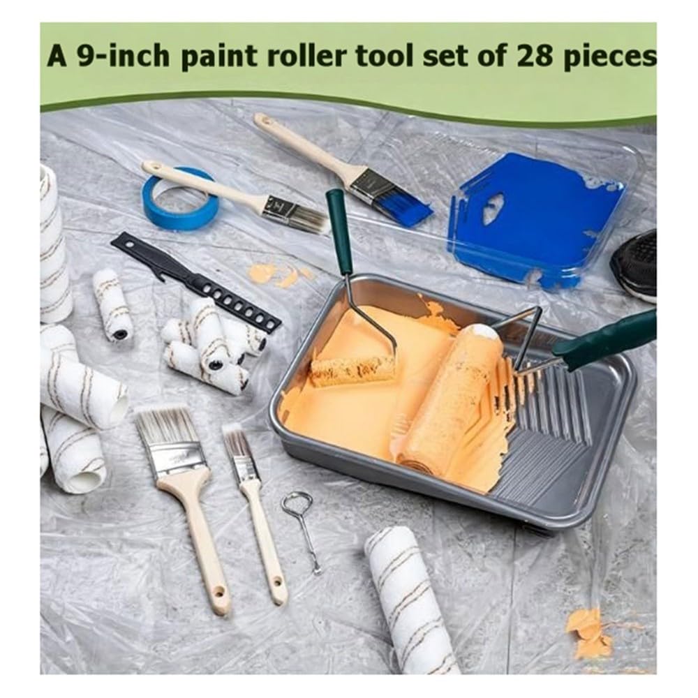 28er Pack Farbroller-Set Professionelles Pinselset, für Innenräume, Wände, Decken