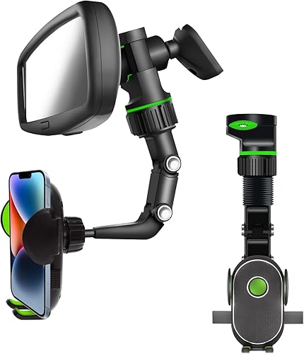 Soporte de teléfono para espejo retrovisor para automóvil, soporte giratorio y retráctil de 360 para teléfono de automóvil, soporte universal