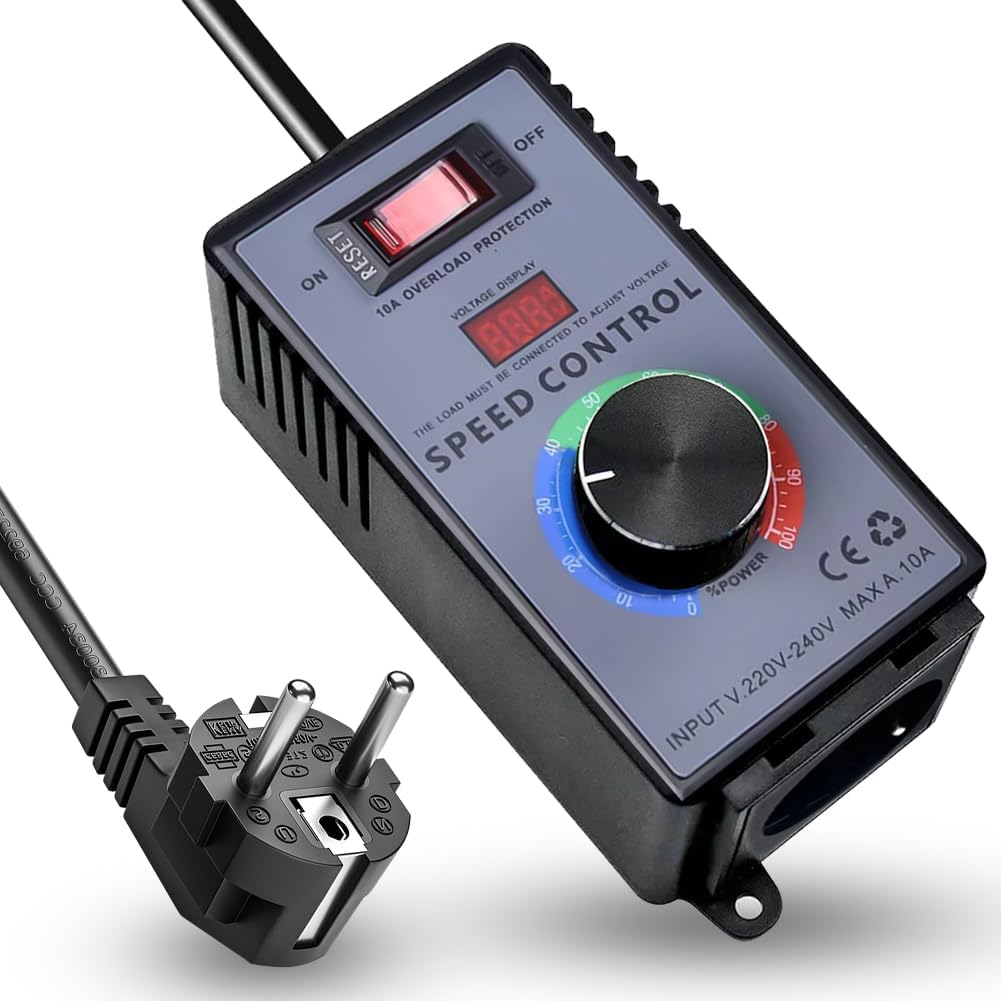 Speed Controller 230 V, Frequency Converter Voltage Regulator 230 V, AC 220 V 10 A Peak Power 4000 W, for Angle Grinders, Blowers, Hand Drills, Circular Saws