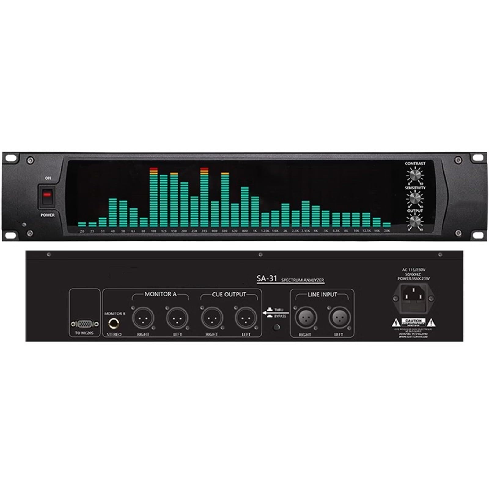 Audio Spectrum Analyzer, 31-Segment Music VU Meter, Echtzeit-Frequenzanzeige für KTV Stage Performance Studio