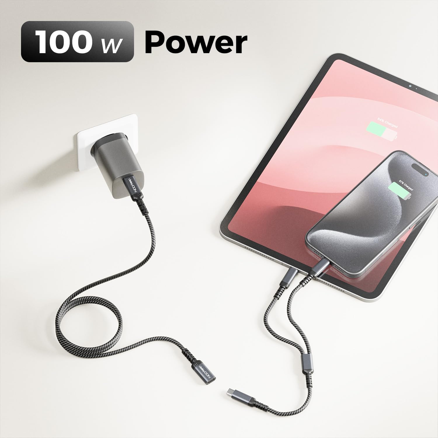 deleyCON 2m Prolunga USB-C 100W per Ricarica Rapida - Cavo PD 3.0 di Ricarica e Dati per iPhone 17 16 Pro Max Air Galaxy A16 A56 S25 S24 iPad MacBook Tablet Notebook