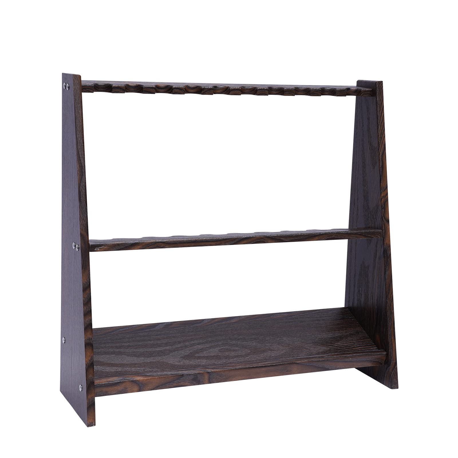 Soporte para taco de billar para 10 tacos, rack de suelo, color marrón