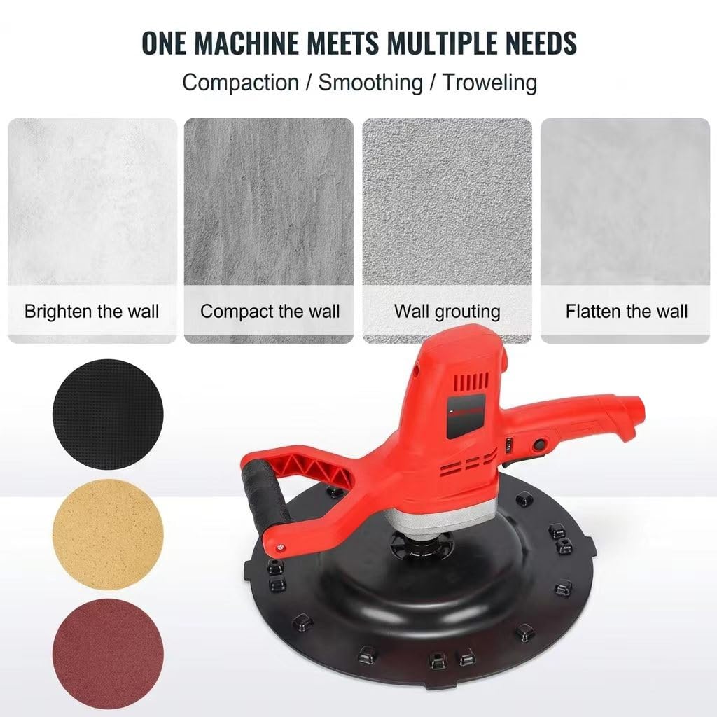 Llana eléctrica inalámbrica, máquina alisadora de Paredes para hormigón y Cemento, Llana de mortero y Yeso de 38 cm, 6 velocidades Ajustables de 40 a 300 RPM, tamaño: batería de 15 Celdas