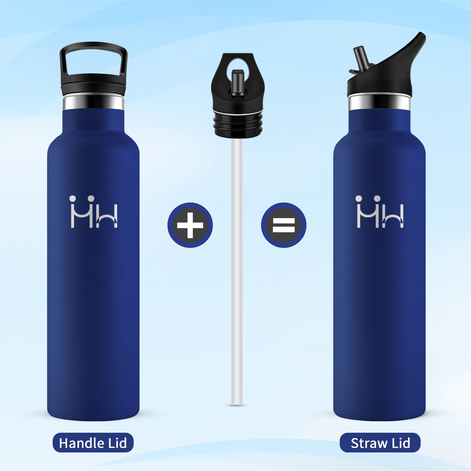 Gourde Isotherme 750ml Acier Inoxydable Bouteille d'Eau sans BPA Réutilisable