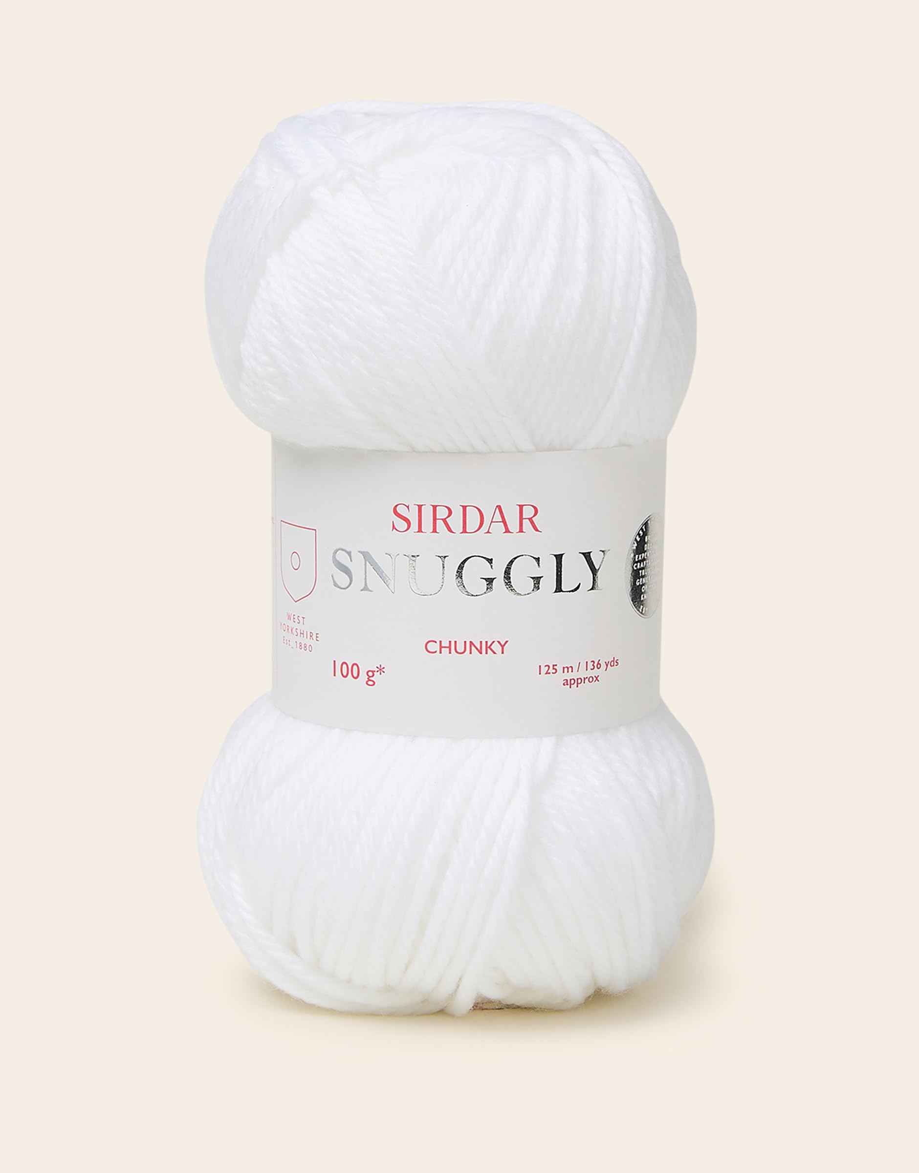 Sirdar White Snuggly Chunky 100G