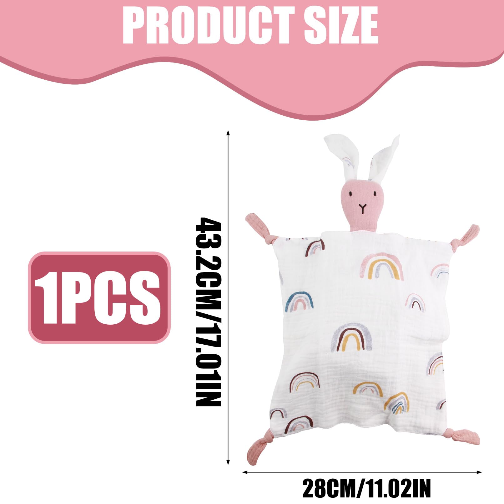 ORUZA Baby Comforters Blanket, Baby Comforters Rabbit Baby Blanket, Baby Comfort Blanket for Infant Toddler Newborn Boys and Girls - Image 2
