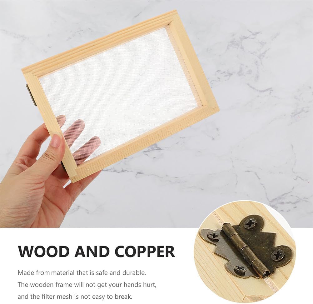 BESPORTBLE DIY Paper Making Frame 7.08X4.92 Inch 8-Pack Wooden Screen Mold for Handmade Crafts Kids Paper Making Kit Reusable Educational Art Supplies