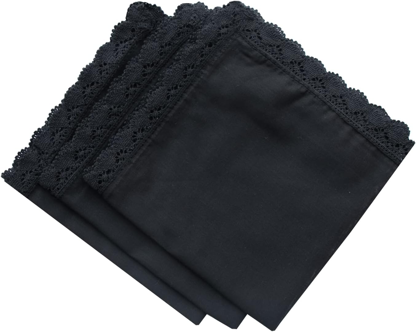 Ladies Bridal Wedding Crochet Lace Handkerchiefs 60s Cotton Hankies Size 11.8"