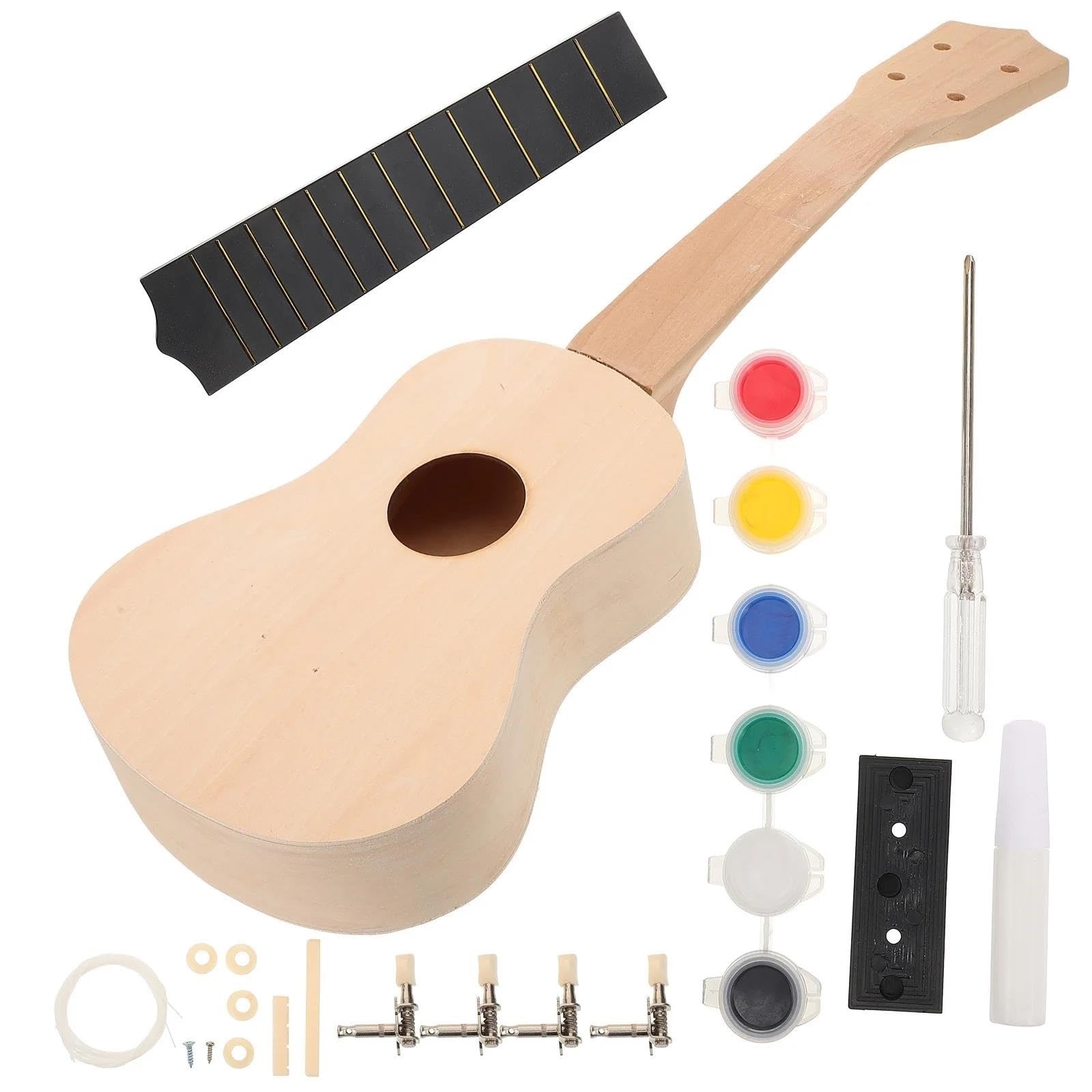 Zestawy Ukulele Niepomalowany Drewniany Instrument Muzyczny Ręcznie Robiony Zestaw Do Montażu Ukulele