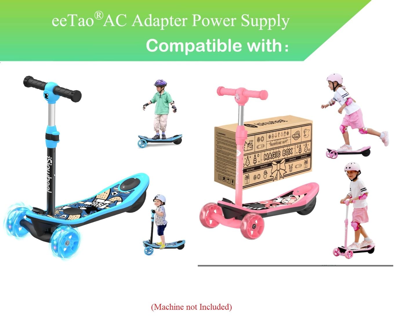 eeTao 25.2V 0.5A AC/DC Adapter Charger Compatible with isinwheel Mini Pro M3 Electric Scooter 3-Wheel Electric Scooter 25.2VDC 500mA DC25.2V Power Supply Converter Cable Cord
