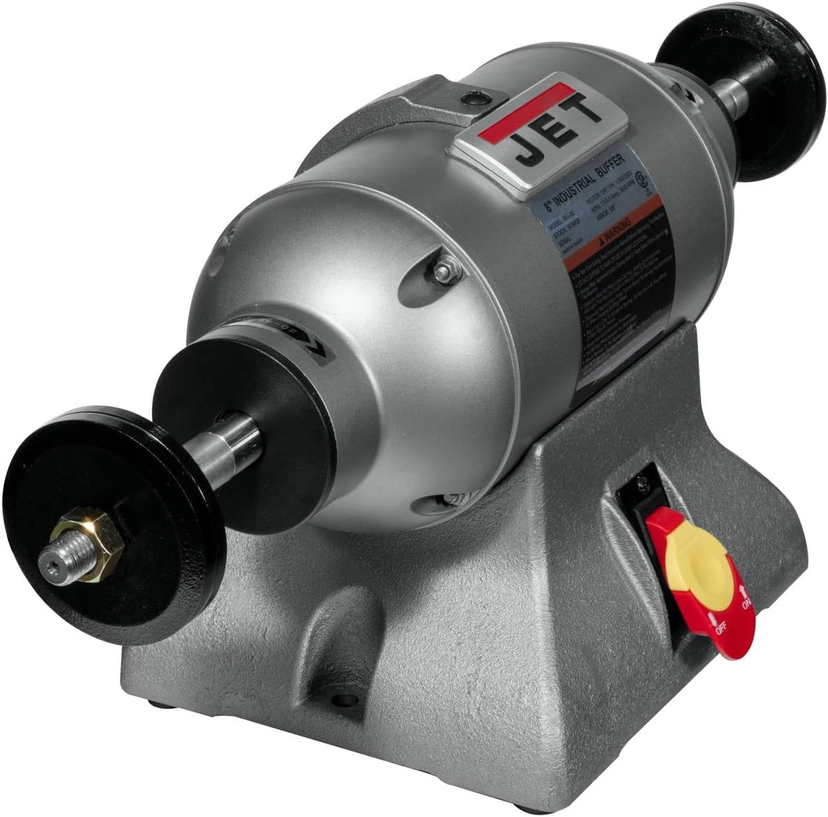 JET 8-Inch Industrial Buffer, 3600 RPM, 1 HP, 115V 1Ph (Model IBG-8SSB)