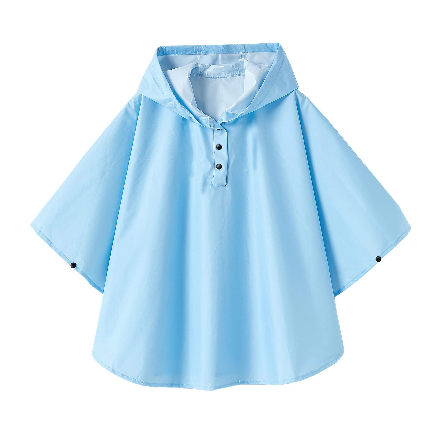 Kids Rain Poncho Hooded Waterproof Raincoat