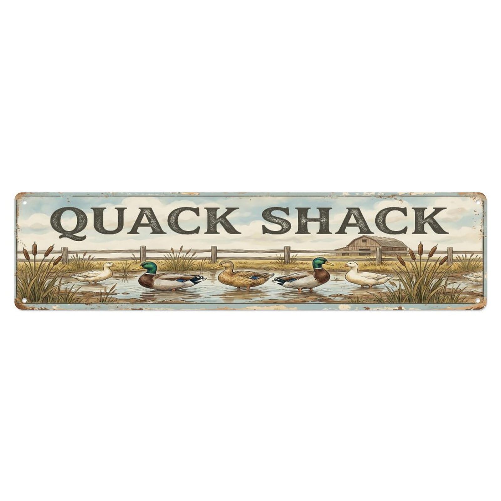 Xanthor Style Metal Tin Sign Vintage Pond Quack Farmhouse Funny Duck Backyard Farm