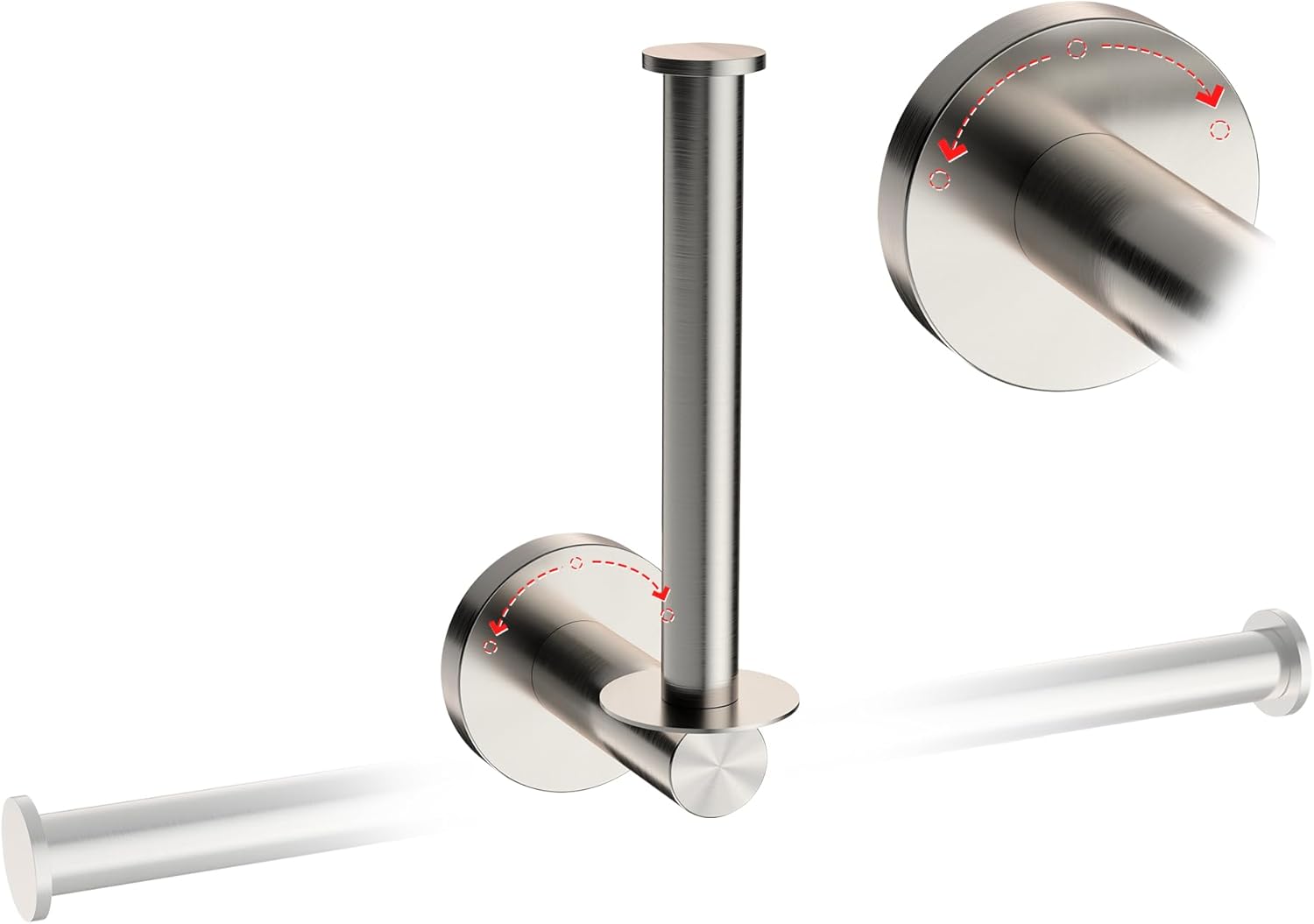 Toilet Paper Holder Nickel Horizontal&Vertical 180 Degree Rotatable Three-Position Adjustable Tissue Holders Roll Holder Hangers Toilet Paper Stand SUS201 and Zinc Alloy Modern Wall Mounted