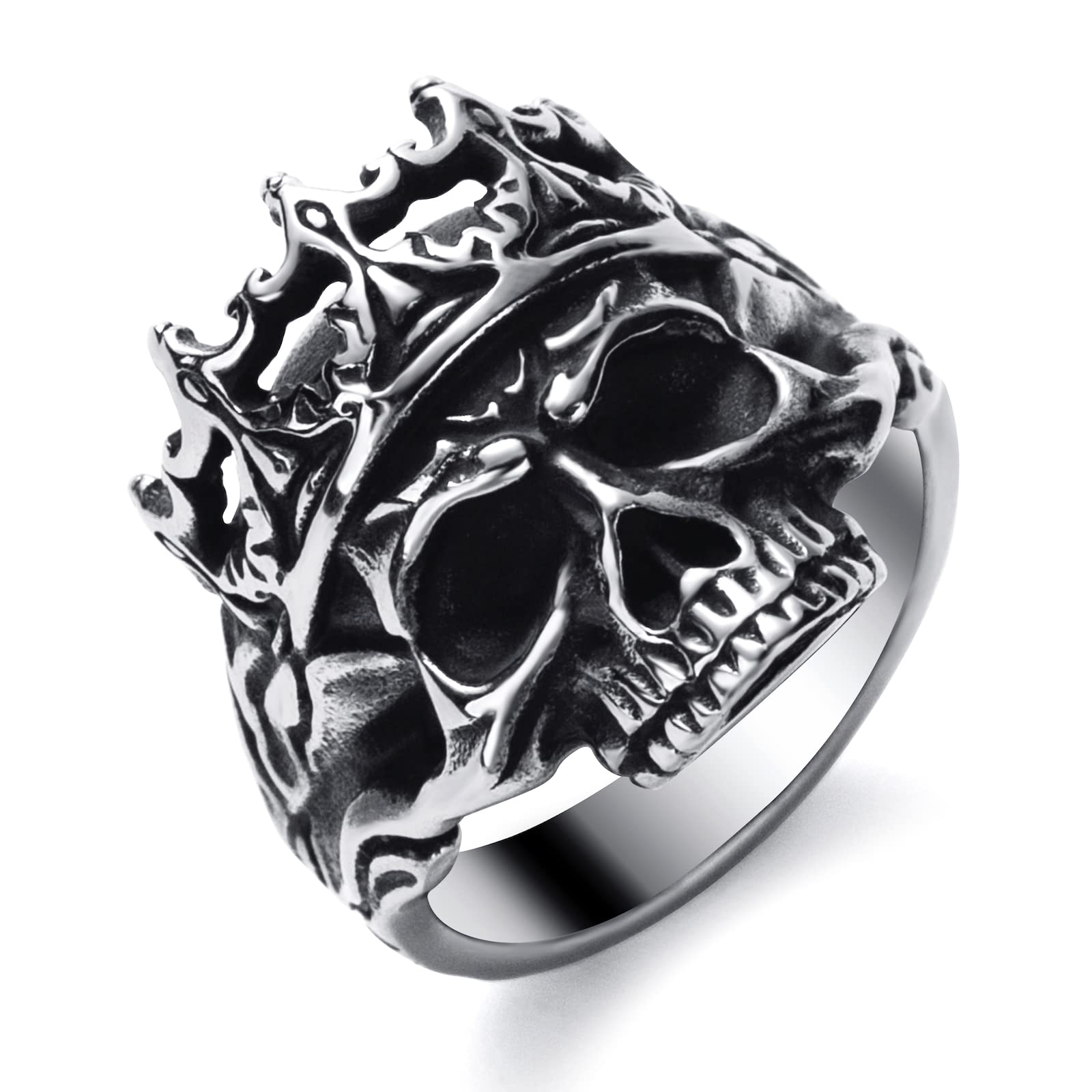 Skull Rings for Men Stainless Steel Skull Ring Gothic Biker Rings Jewelry for Men Boys Size 7-13