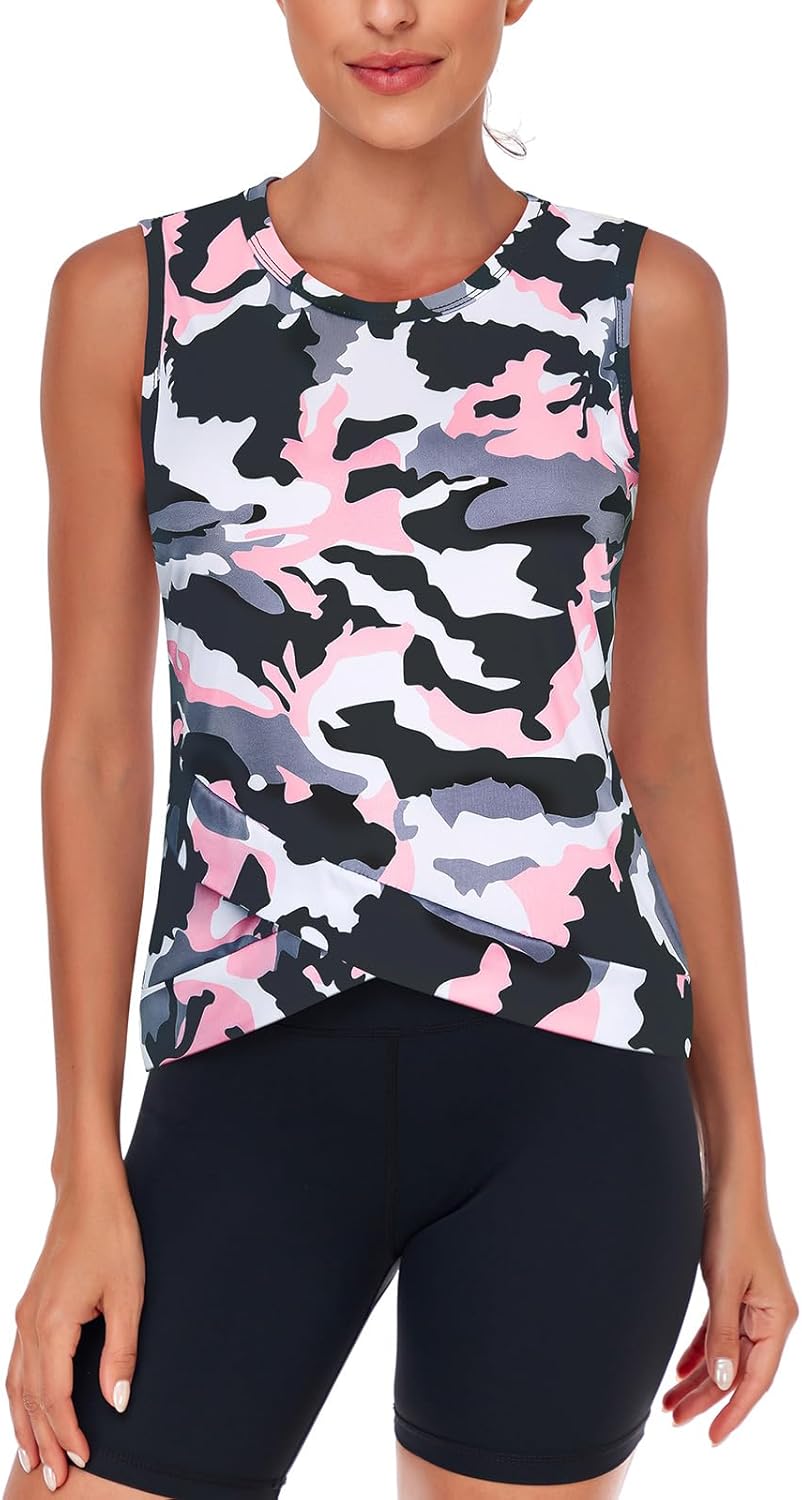 LURANEE Women's Workout Athletic Tank Tops Quick Dry Sun Protection Yoga Gym Crop Sleeveless Shirts - Image 2