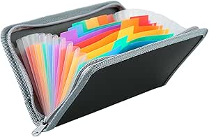 Amazon.com : 13 Pocket Receipt Wallet Small Expandable Document File ...