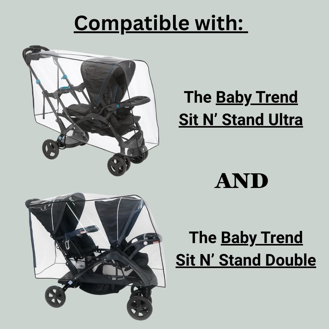 Sasha Kiddie BT - 5R Baby Trend Sit N Stojak LX Osłona przeciwdeszczowa i wiatrowa - wózek nie jest dołączony