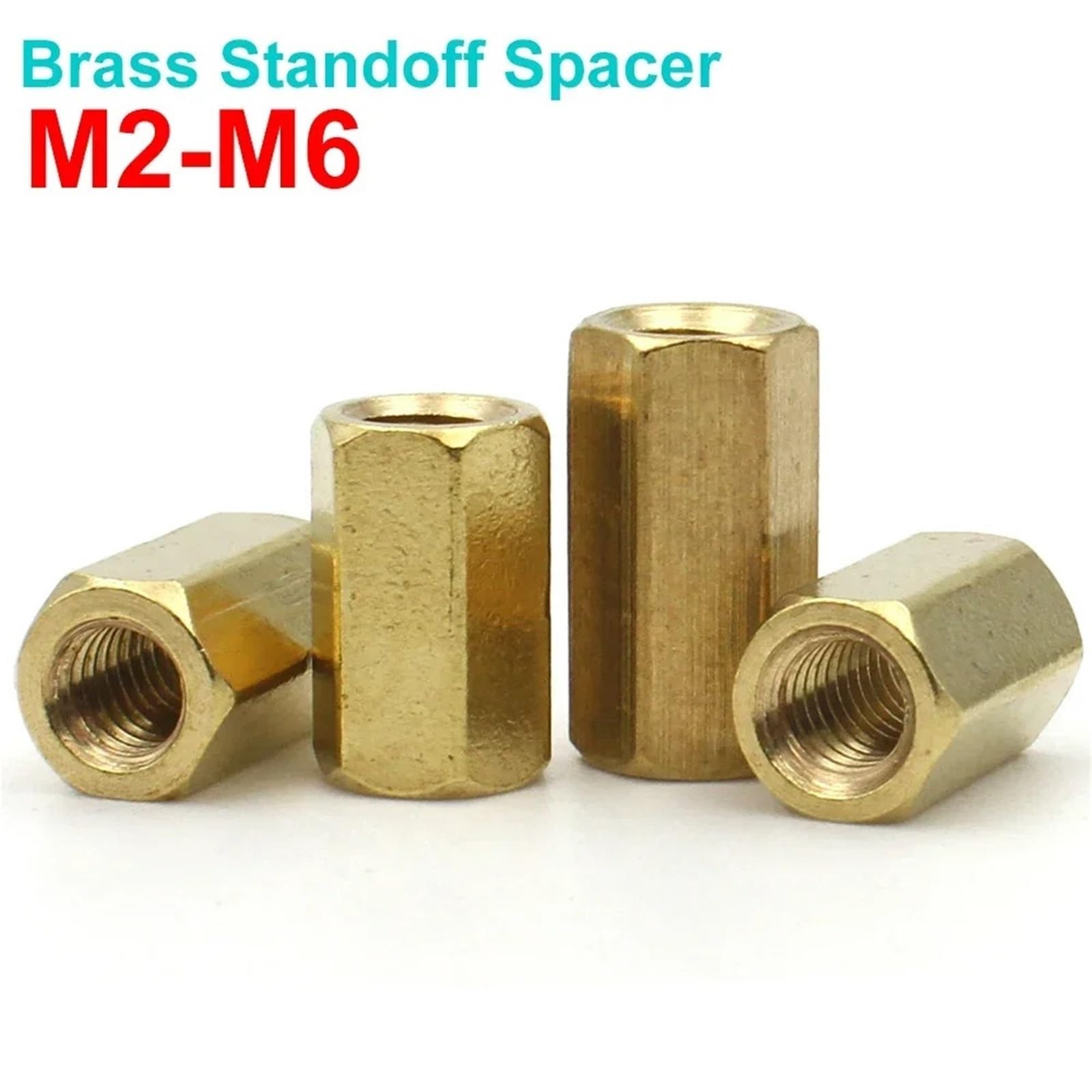10/20/50 Piezas M2 M2.5 M3 M4 M5 M6 Espaciador Hexagonal de latón Macho a Hembra Espaciador de Perno Hexagonal Pilares Huecos(65mm,M4x20pcs)