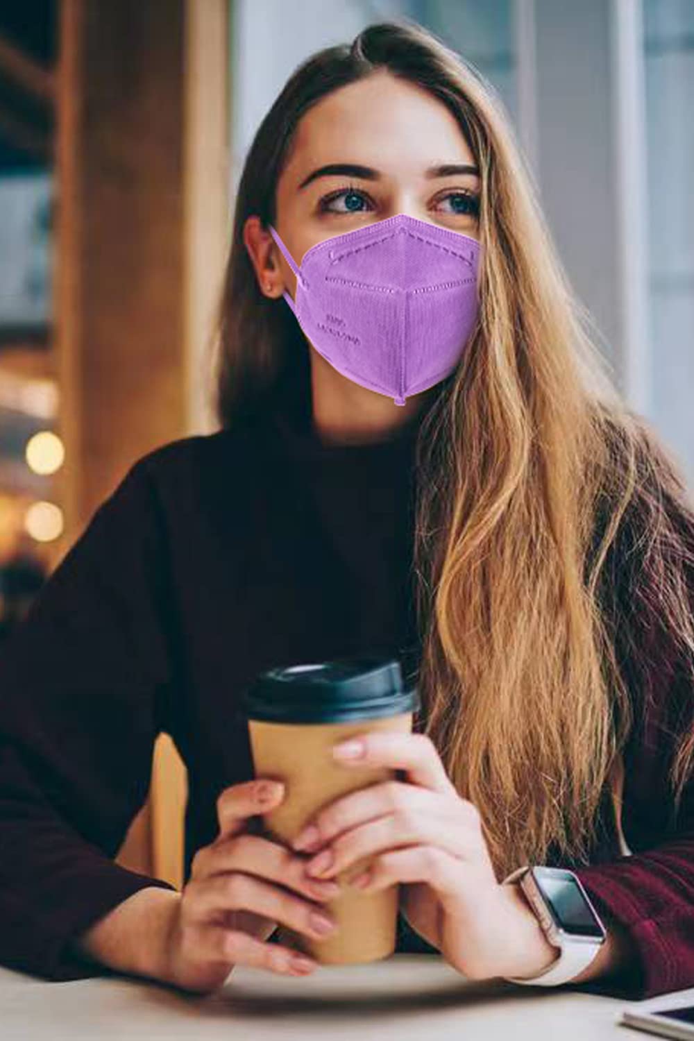 PAGE ONE 10 Colors KN95 Face Masks for Adults 50 Pack Disposable Masks, 5-Layer Breathable Cup Dust Face Mask,Filter Efficiency 95%